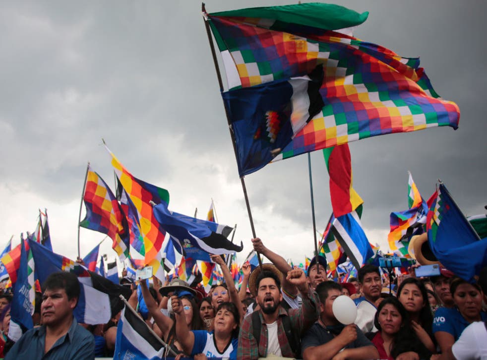 <p>Supporters of the former president of Bolivia, Evo Morales, attend a rally to welcome him home in November after his exile</p>