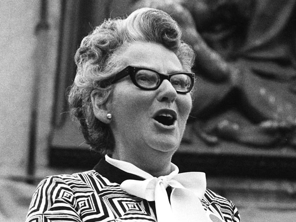 Mary Whitehouse at the Nationwide Festival of Light in Trafalgar Square, 1971