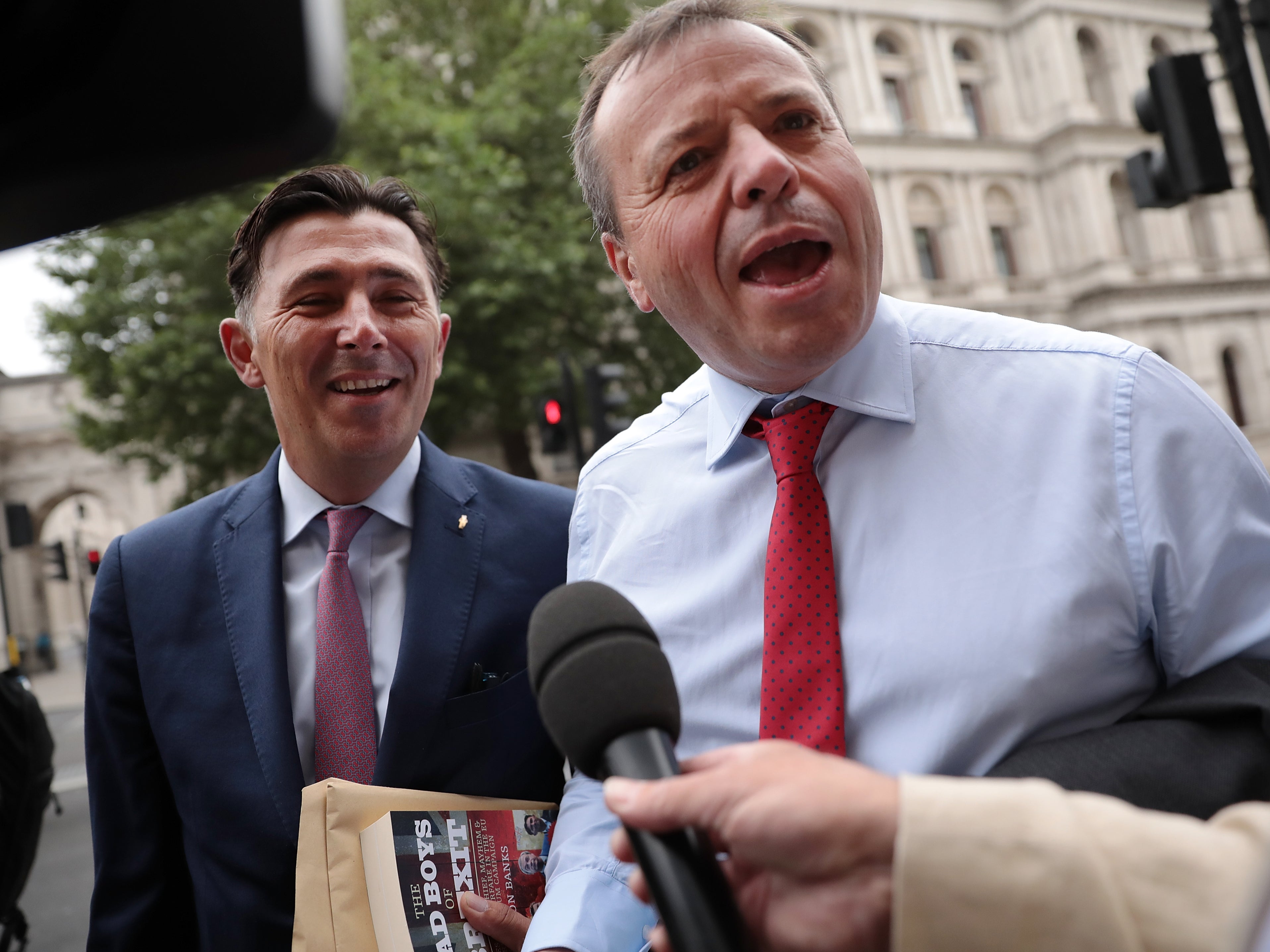 Wigmore (left) with Leave.EU backer and good friend Arron Banks&nbsp;