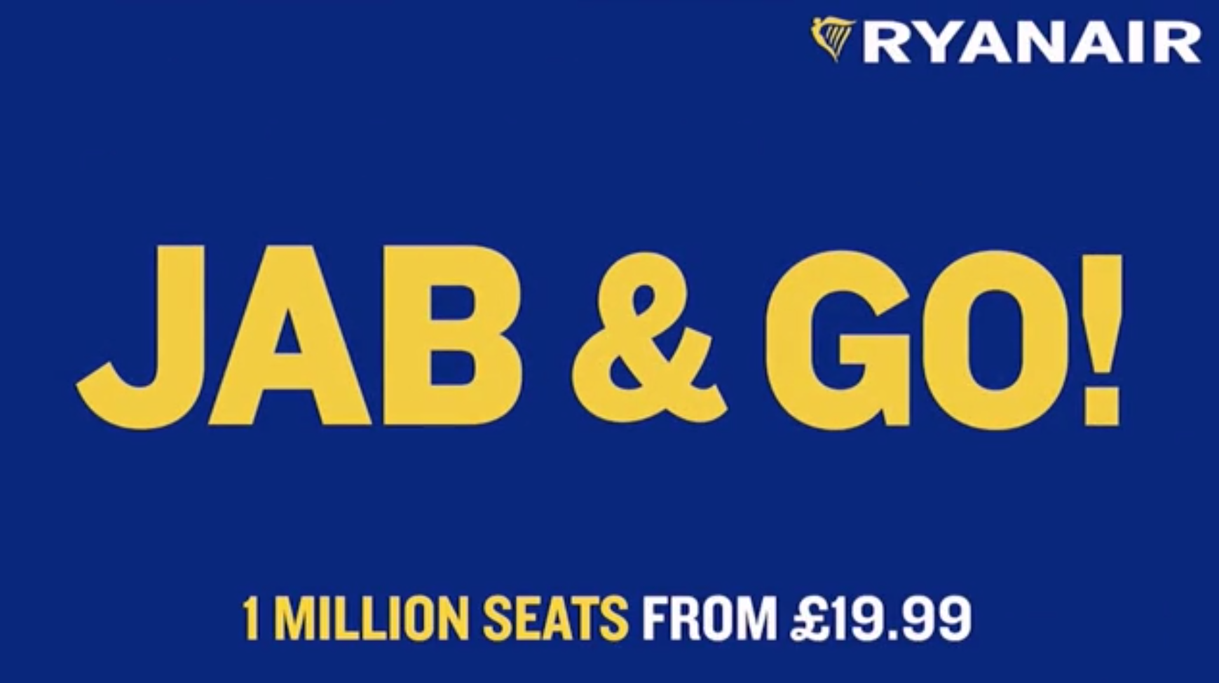 Ryanair advert urged people to ‘jab and go’