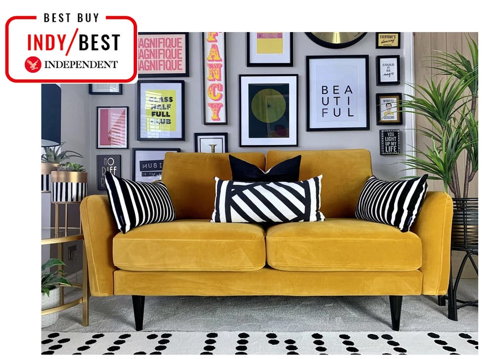Best Two Seater Sofas Velvet Loveseats, Large Yellow Leather Furniture