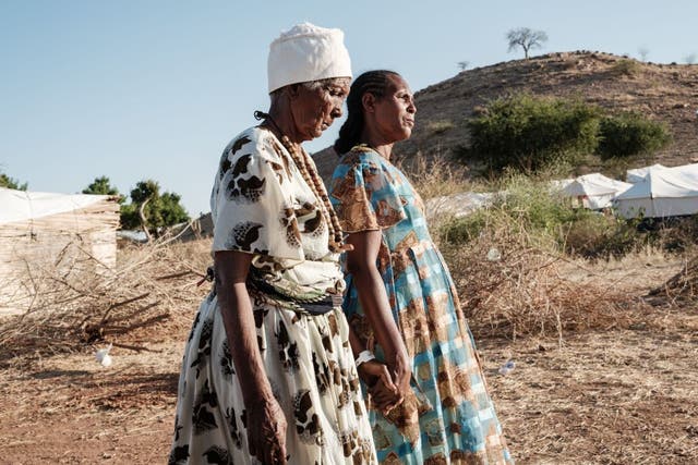 <p>Refugees who fled the Tigray conflict in Sudan’s Um Raquba camp</p>
