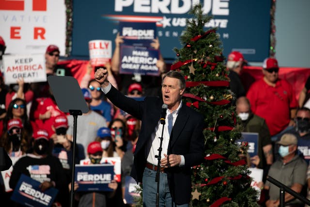 <p>David Perdue on the campaign trail</p>