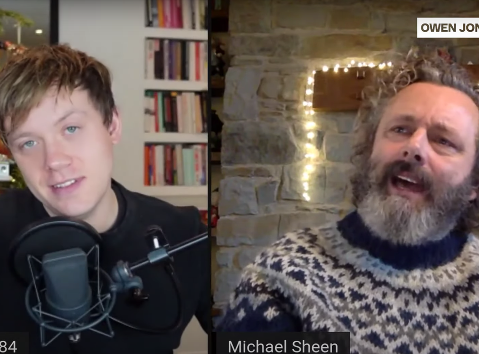 <p>Michael Sheen interviewed by journalist Owen Jones</p>