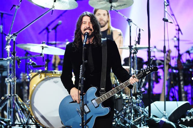 Dave Grohl performs during the Grammys’ Salut To Prince concert on 28 January 2020 in Los Angeles