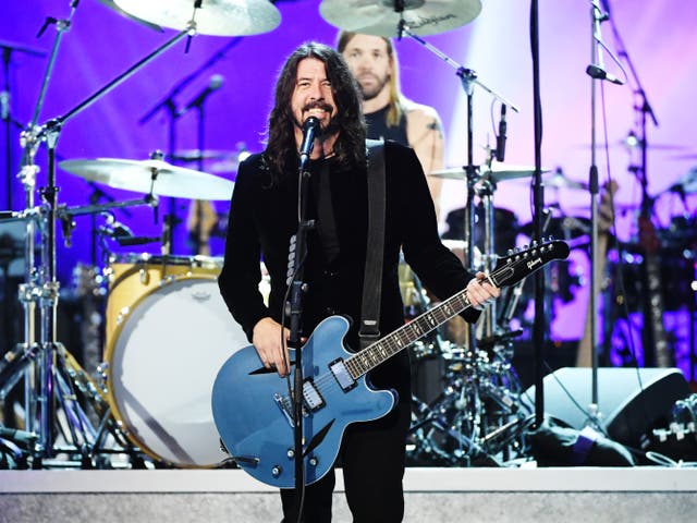 Dave Grohl performs during the Grammys’ Salut To Prince concert on 28 January 2020 in Los Angeles