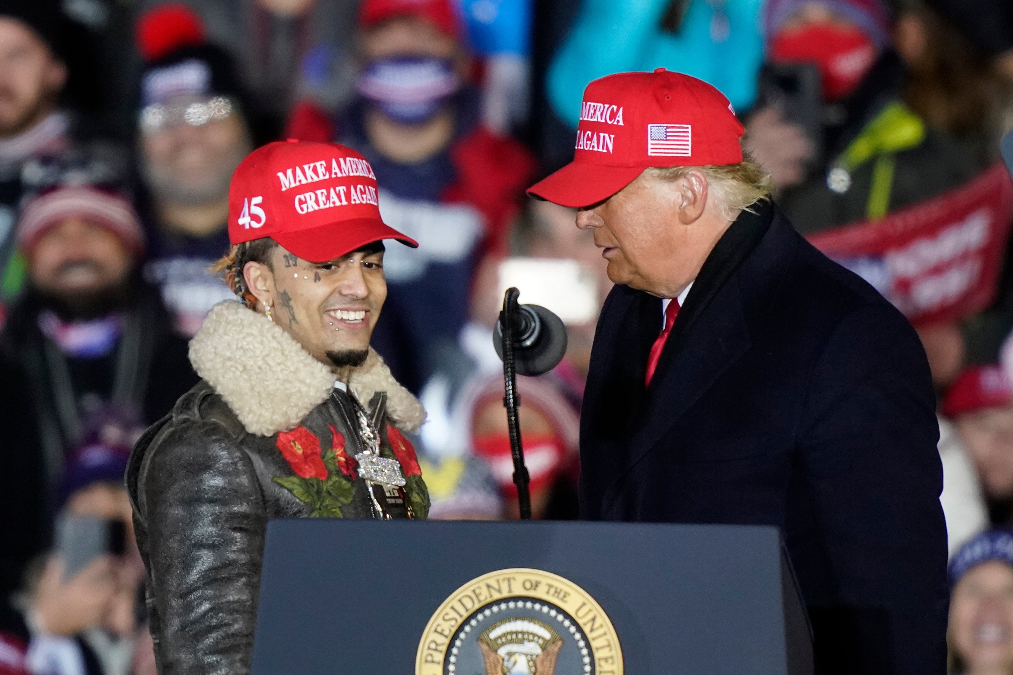 Lil Pump in his appearance on 3 Nov with Donald Trump said he appreciates what Mr Trump has done during his first term