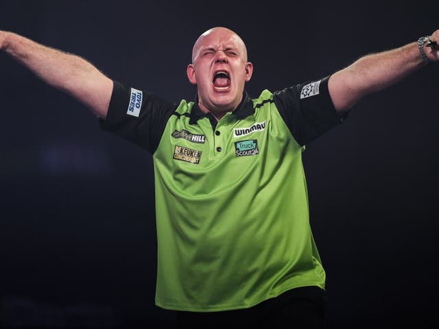 <p>Van Gerwen survived a scare to secure progress to the quarter-finals</p>