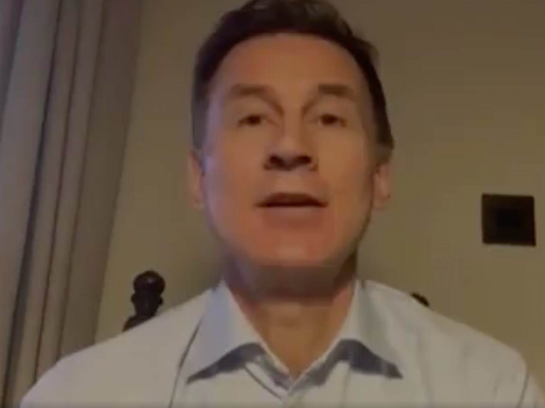 Jeremy Hunt scolded for attire while appearing in Commons virtually for Brexit debate