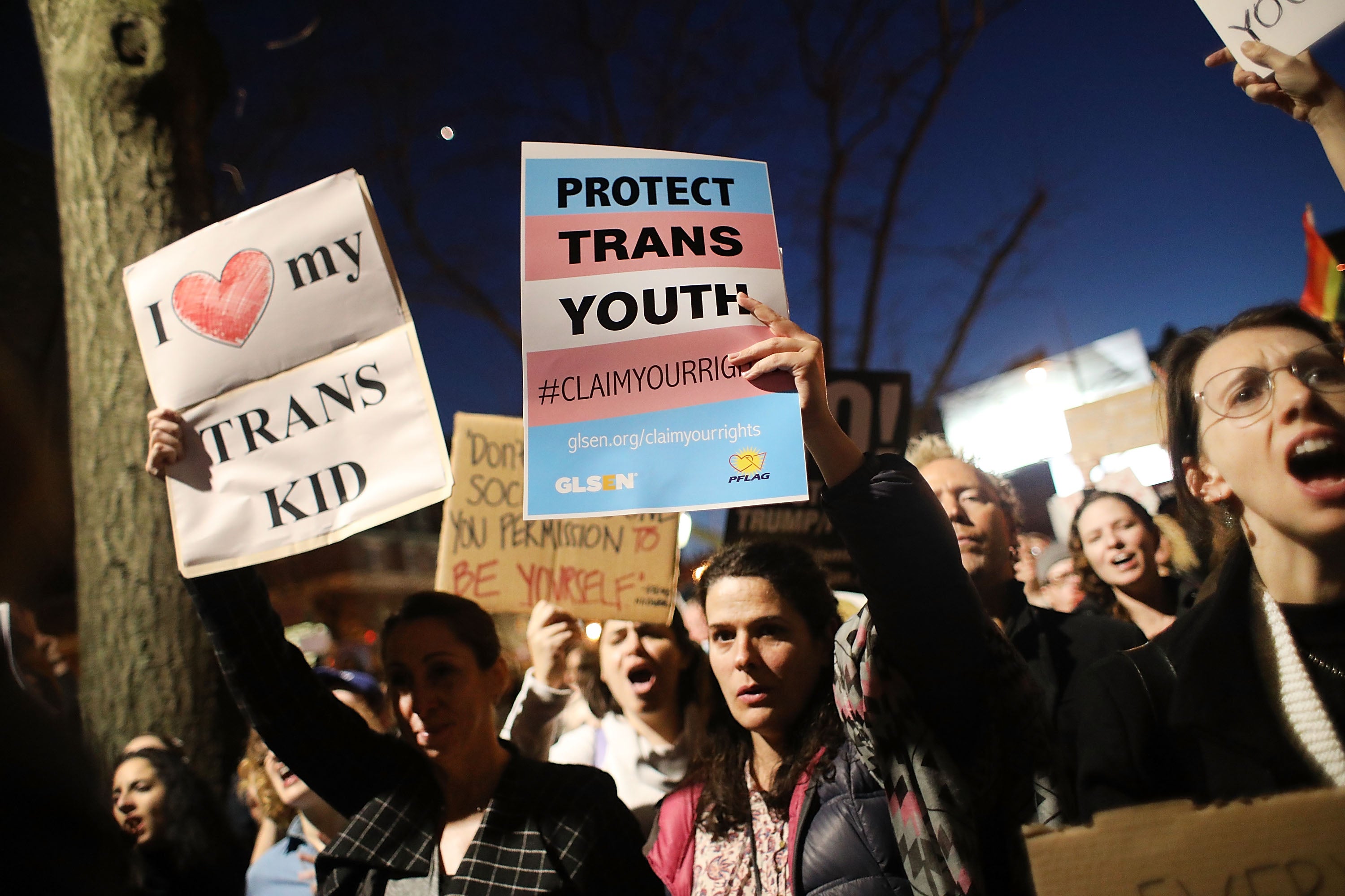 A trans rights protest in New York in 2017