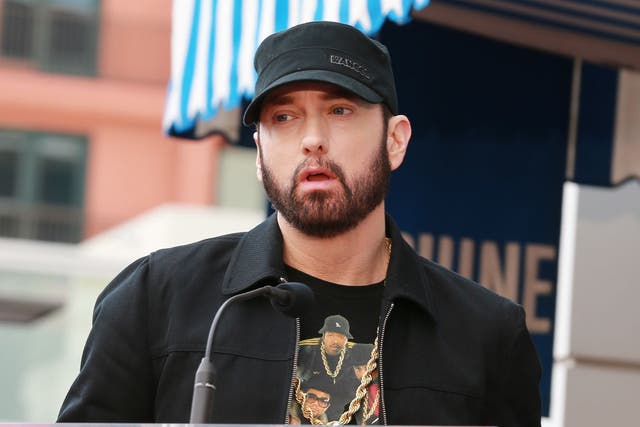 Eminem at an event in January 2020