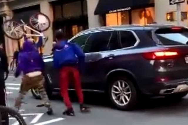 A group of teens attacks an SUV in the middle of New York City. 