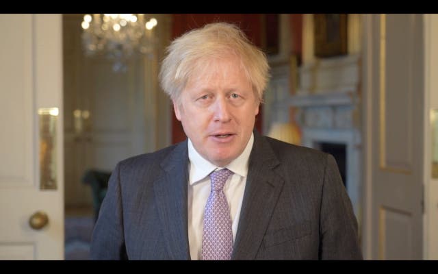 Prime minister Boris Johnson delivers his New Year message