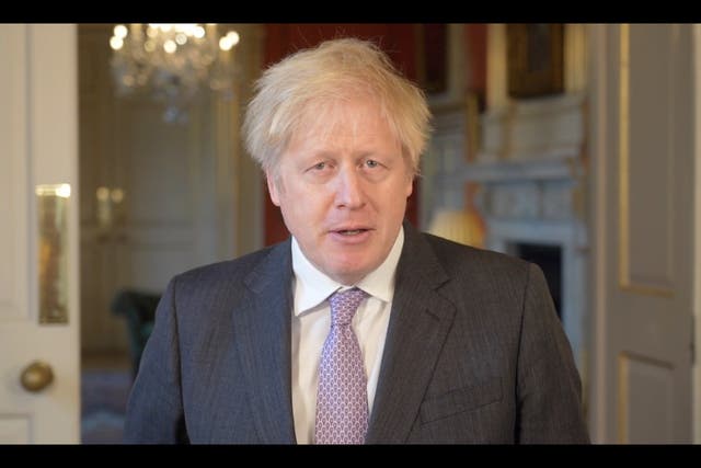 Prime minister Boris Johnson delivers his New Year message