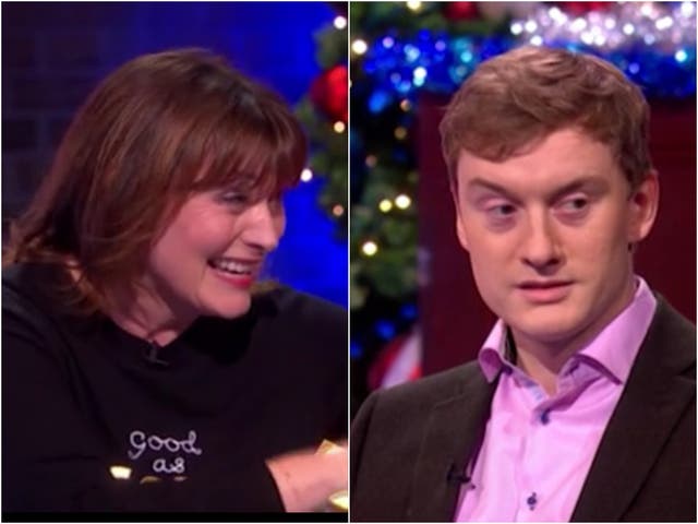 Lorraine Kelly and James Acaster on The Last Leg of the Year 2020