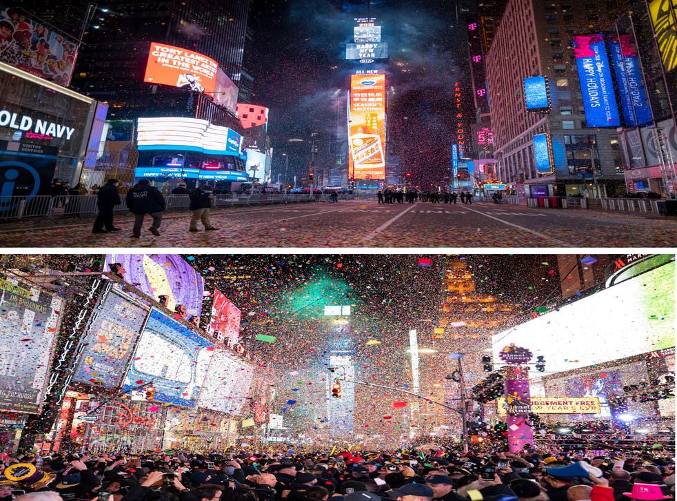 Times Square Deserted As Us Bids Farewell To Pandemic Year 2020 The Independent
