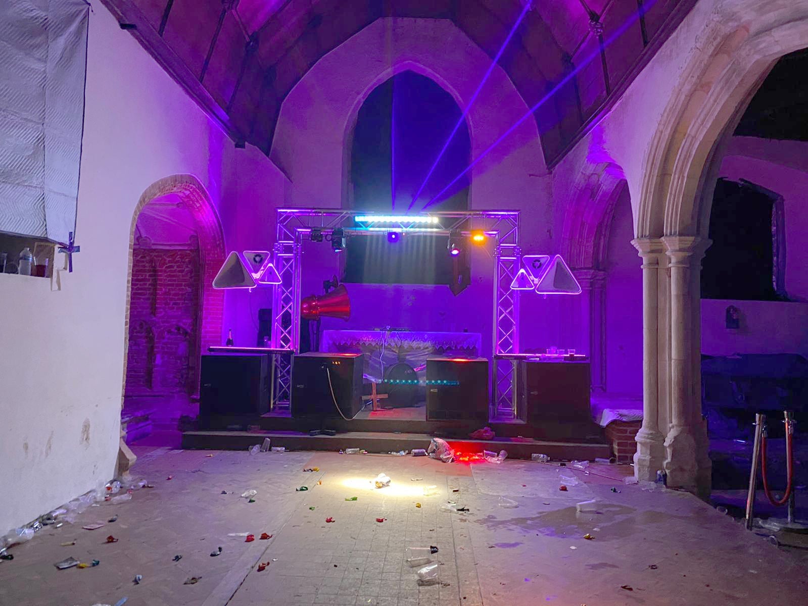 Equipment was seized at a church in Essex after police broke up a party