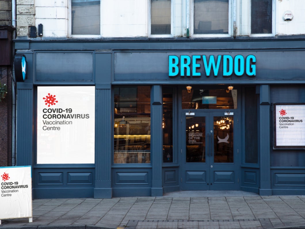 Mock-up of BrewDog bar as vaccination centre tweeted by co-founder James Watt