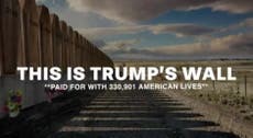 Anti-Trump ad shows wall built from coffins of Covid victims
