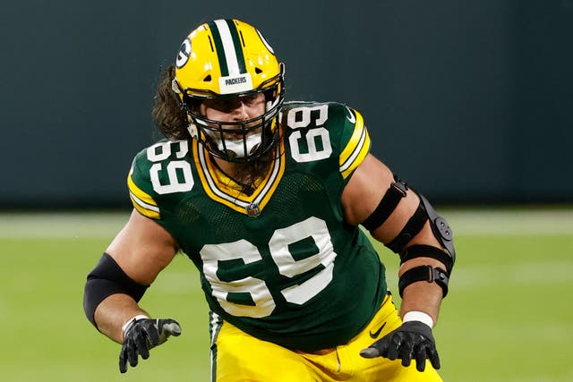 <p>ARCHIVO.- Foto del 29 de noviembre del 2020, el tacle ofensivo de los Packers de Green Bay David Bakhtiari en el juego ante los Bears. El viernes 1 de enero del 2021 el coach Matt LaFleur confirma que el tacle quedará fuera el resto de la temporada con una lesión en la rodilla que sufrió en el entrenamiento del jueves.&nbsp;</p>