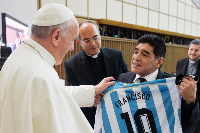 Pope Francis recalled his own days playing soccer as a child with a ball made of rags