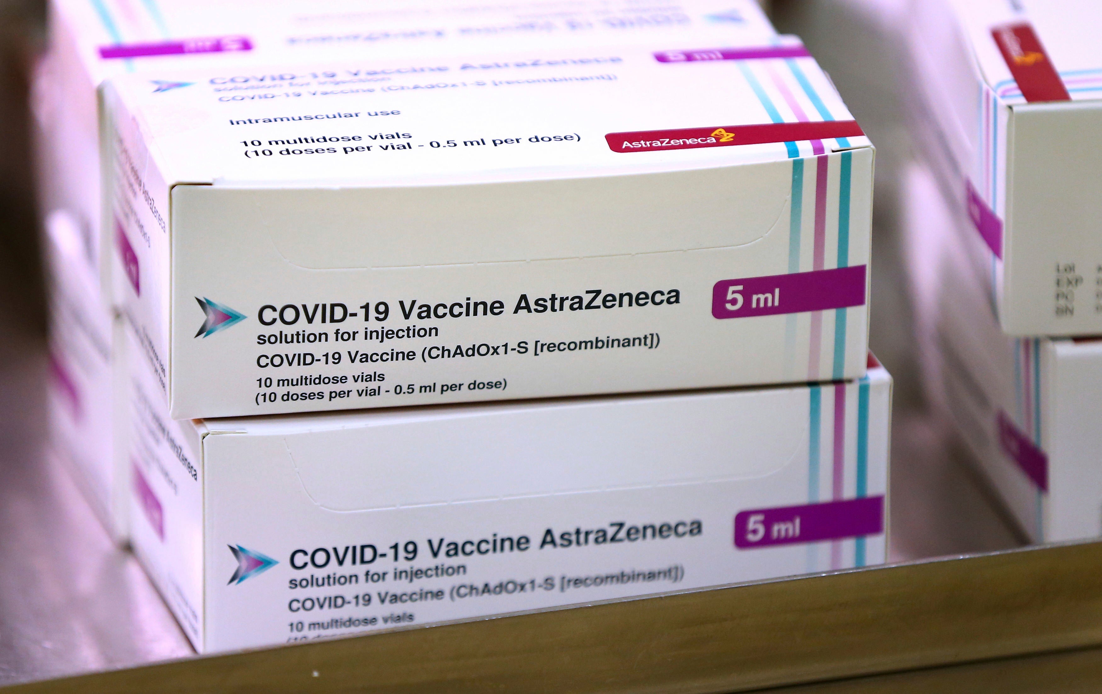 Doses of the Oxford/AstraZeneca vaccine arrive at the Princess Royal Hospital in Haywards Heath