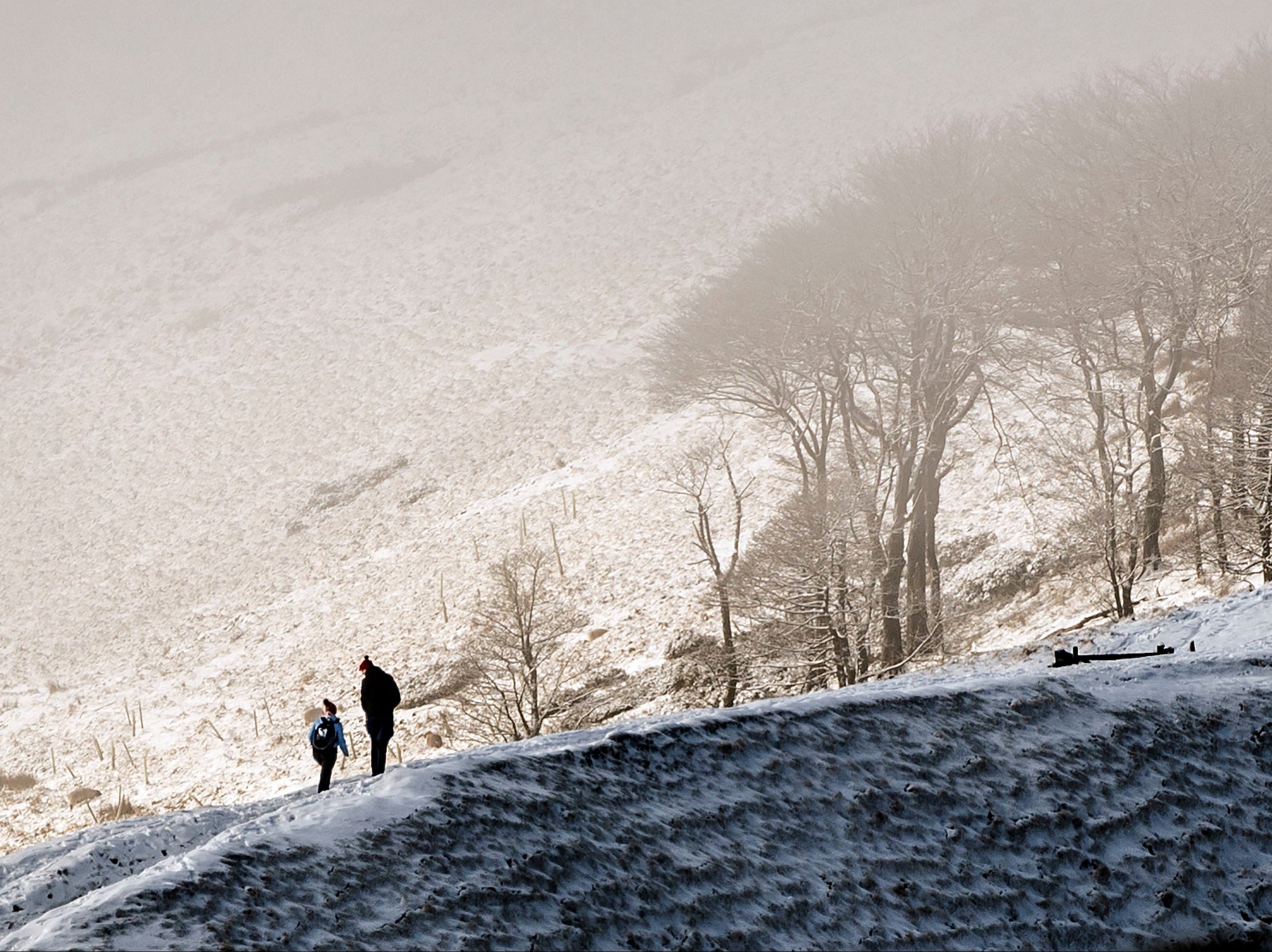 A snowy scene near Mam Tor in the Peak District, Derbyshire