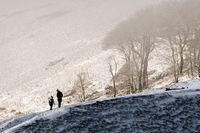A snowy scene near Mam Tor in the Peak District, Derbyshire