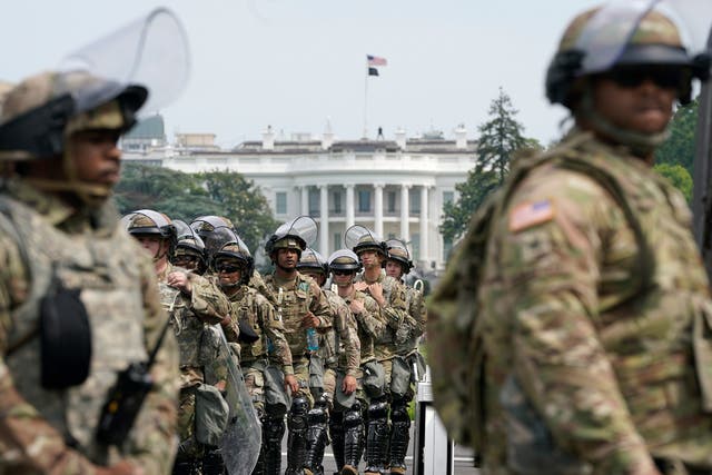 <p>Thousands of National Guard troops set to descend on Washington DC to support Biden inauguration</p>