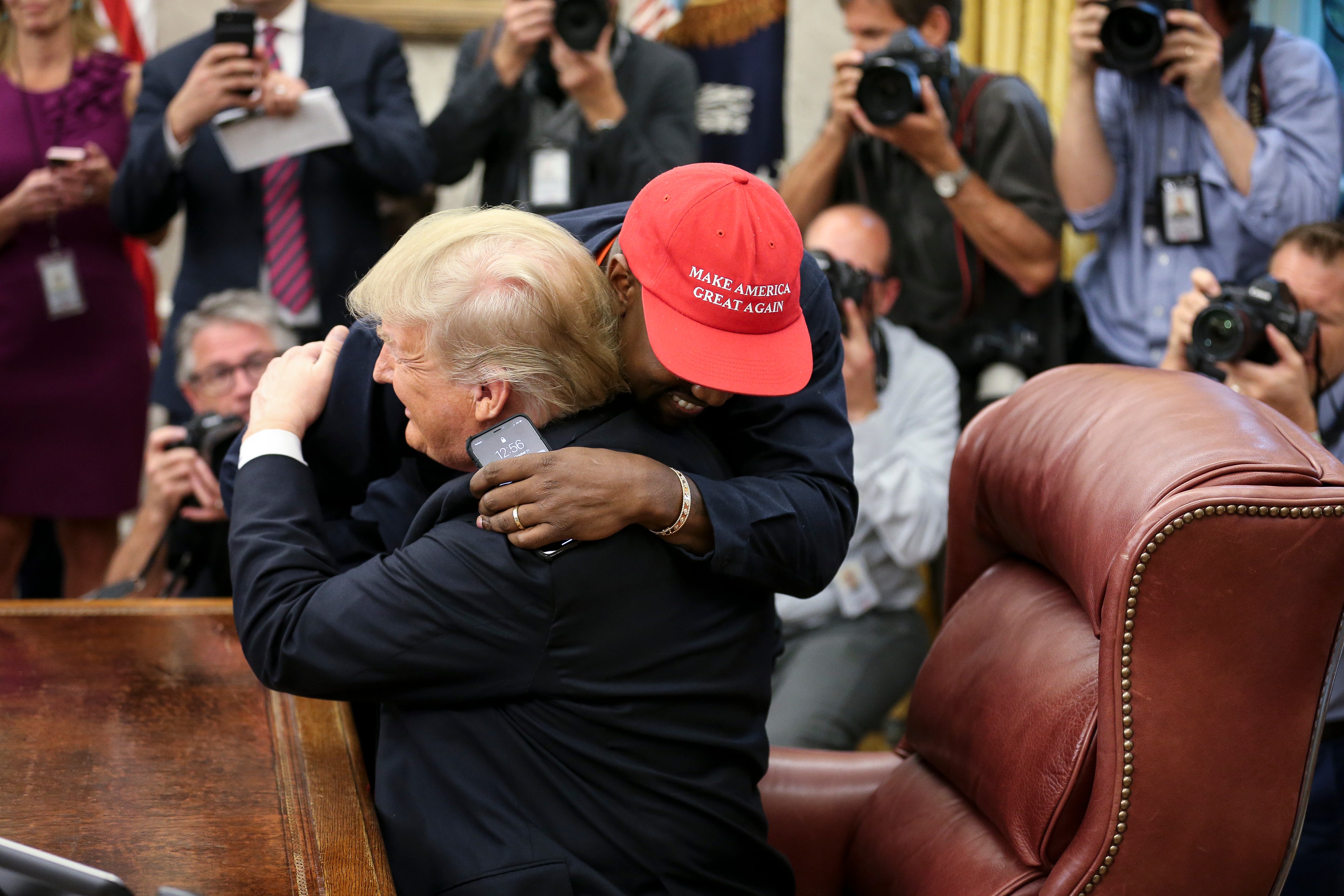 Rapper Kanye West and Donald Trump
