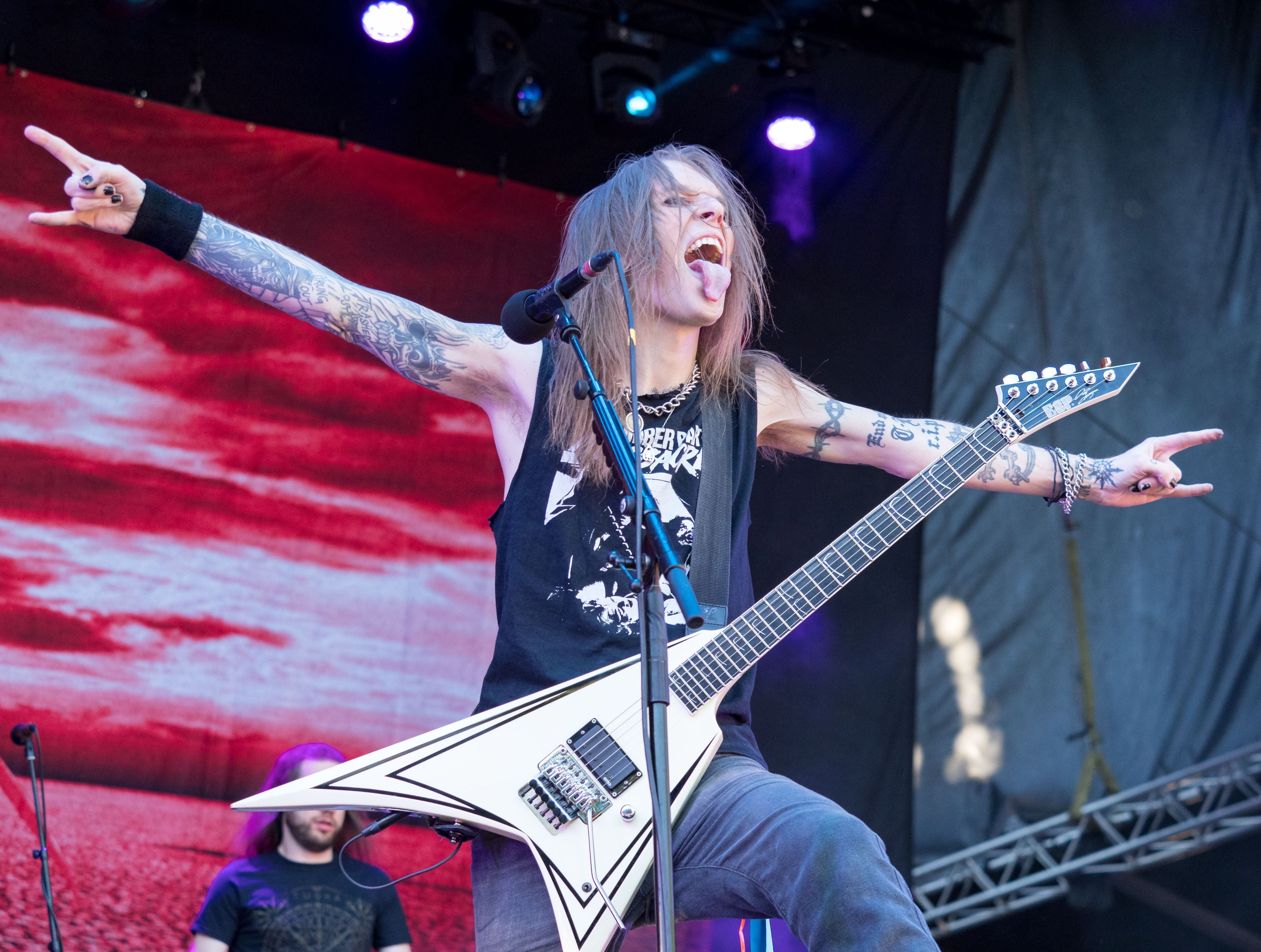 Alexi Laiho performing with Children of Bodom in 2017