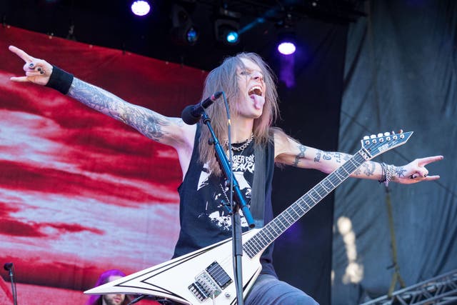 Alexi Laiho performing with Children of Bodom in 2017