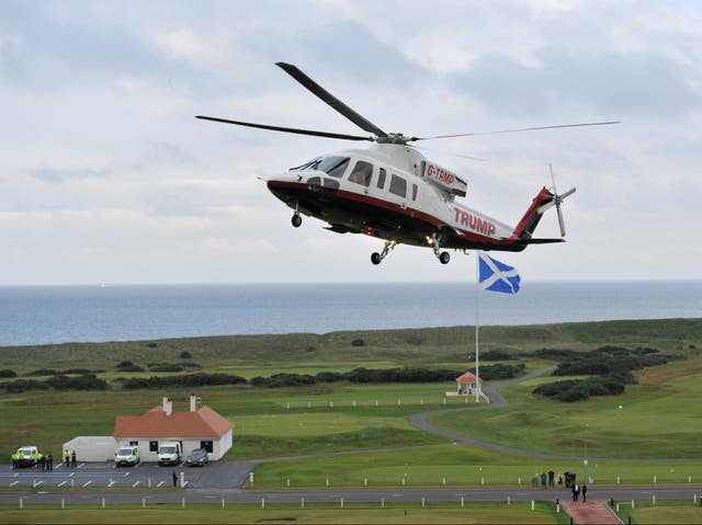 <p>Donald Trump arriving at Turnberry in 2016</p>