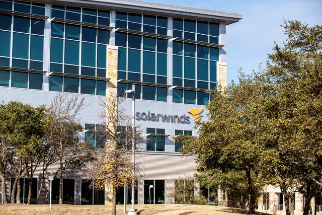 <p>The SolarWinds headquarters are seen in Austin, Texas, US on 18 December 2020</p>