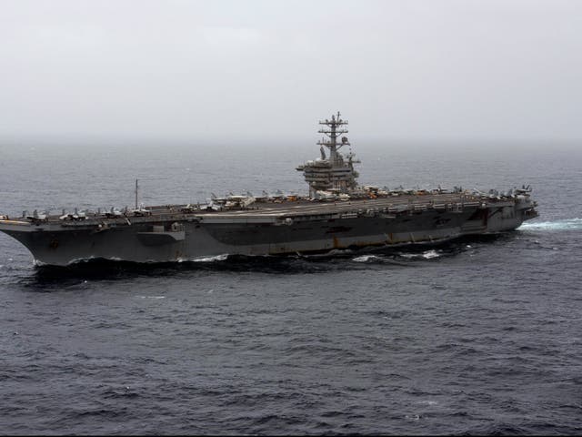 <p>The Pentagon announced on 3 January 2021 that it would reverse its decision to return the USS Nimitz home to the US West Coast</p>