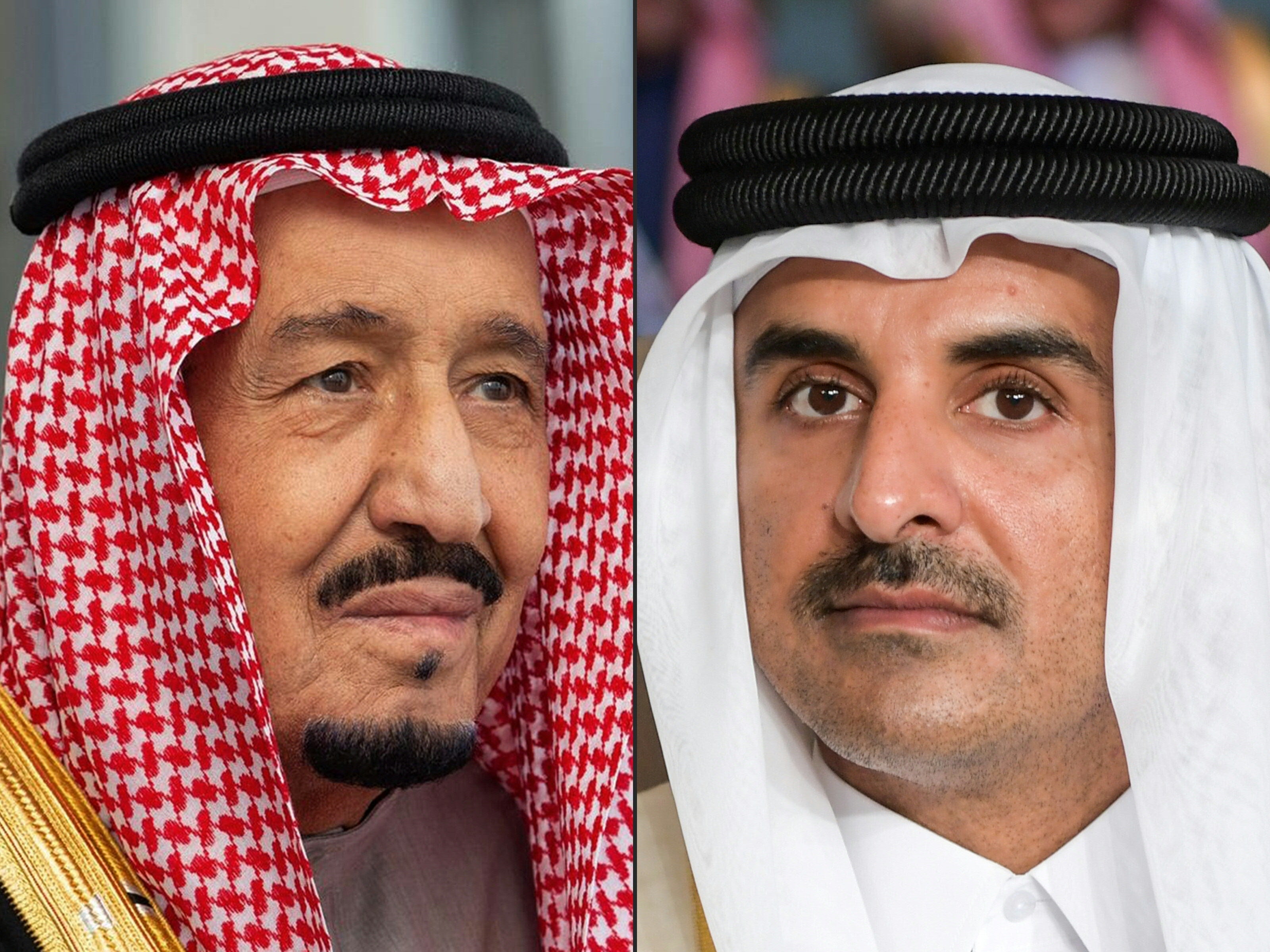 Healing the rift: Saudi Arabia’s King Salman bin Abdulaziz (left) and Qatar’s emir Sheikh Tamim bin Hamad Al-Thani