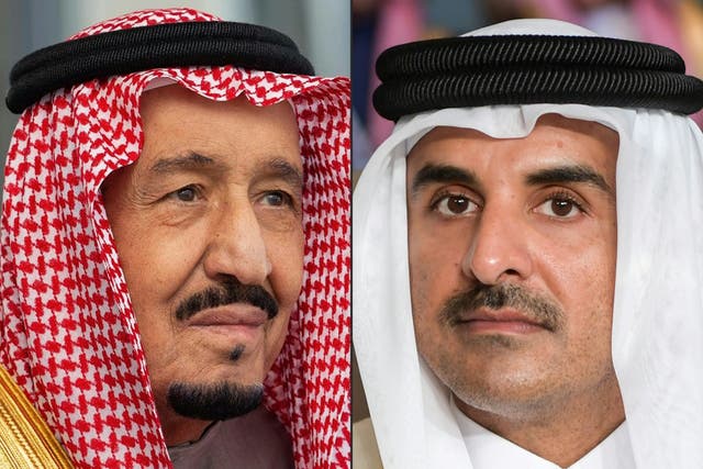 <p>Healing the rift: Saudi Arabia’s King Salman bin Abdulaziz (left) and Qatar’s emir Sheikh Tamim bin Hamad Al-Thani</p>