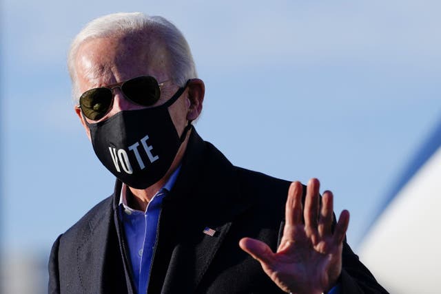 <p>Joe Biden mocked Donald Trump during a campaign rally in Georgia on Monday.</p>