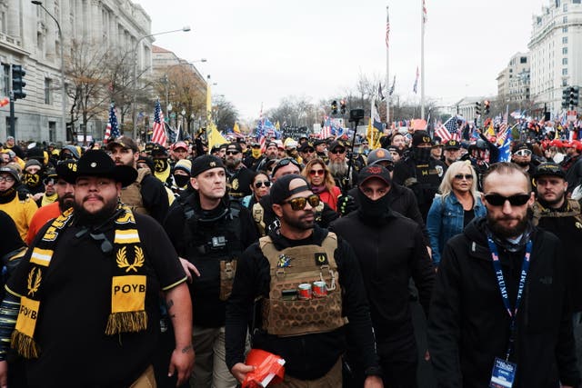 <p>Proud boys at the Million MAGA March in Washington DC</p>