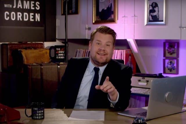 Corden filmed from his garage in March, but returned to the studio over the summer