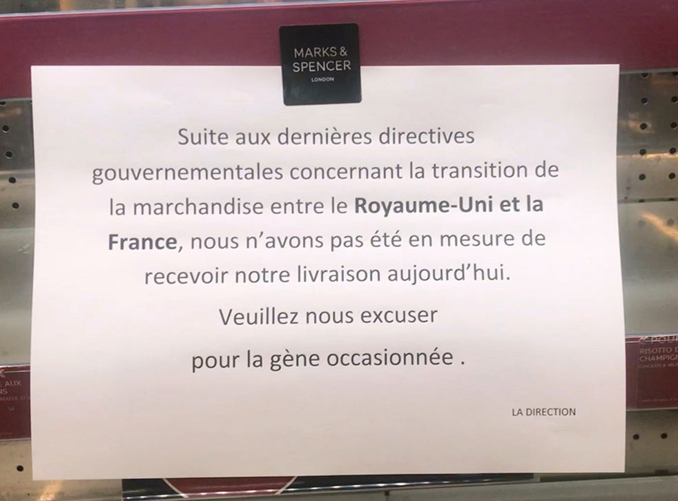 Empty shelves at a M&S store in Paris