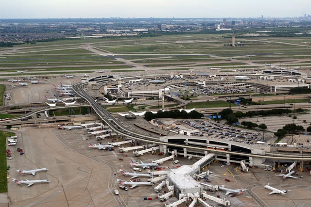 <p>General view of Dallas/Fort Worth International Airport (DFW) on 12 June 2019.</p>