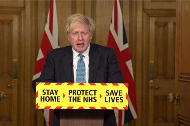 <p>Boris Johnson addresses the nation</p>