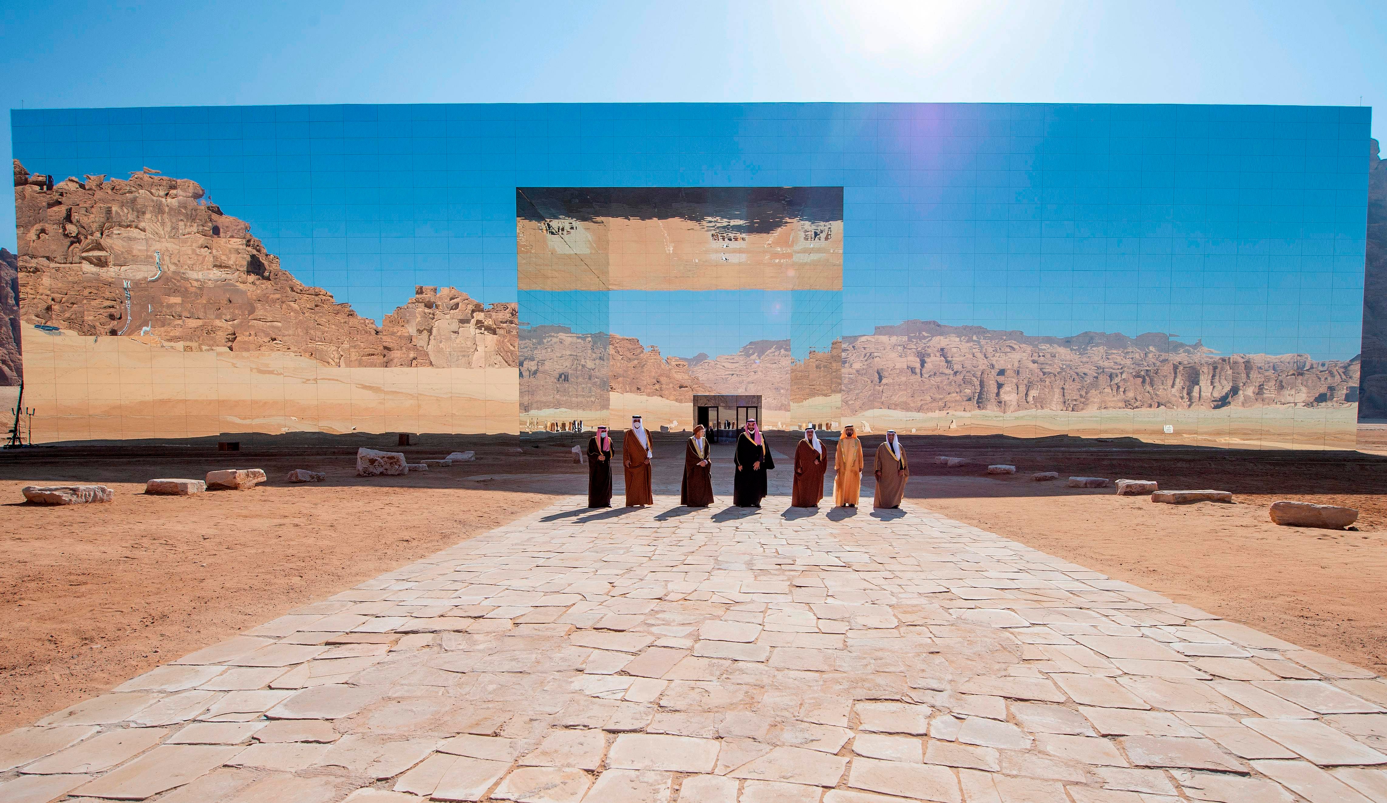 Middle Eastern leaders pictured at the summit in the northwestern Saudi city of al-Ula