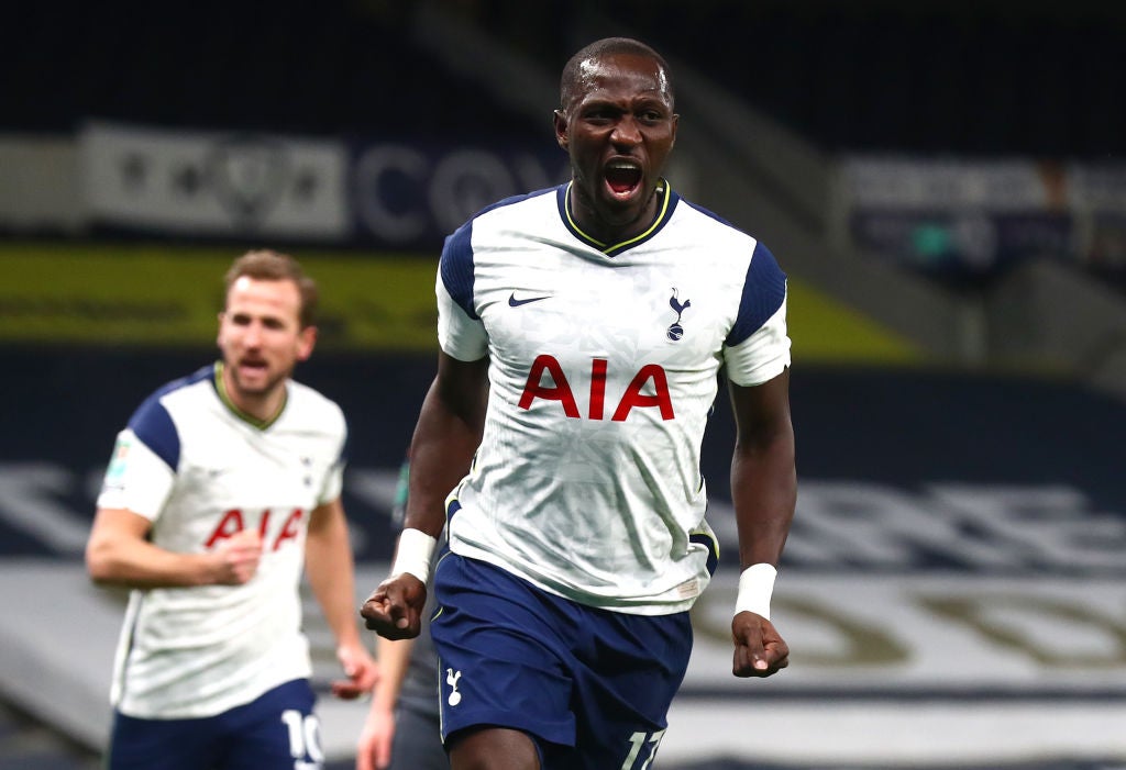 Moussa Sissoko celebrates scoring Spurs’ opener