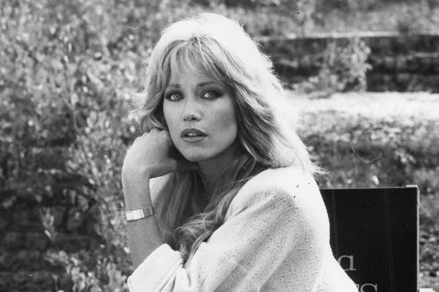 Tanya Roberts on the set of A View to a Kill