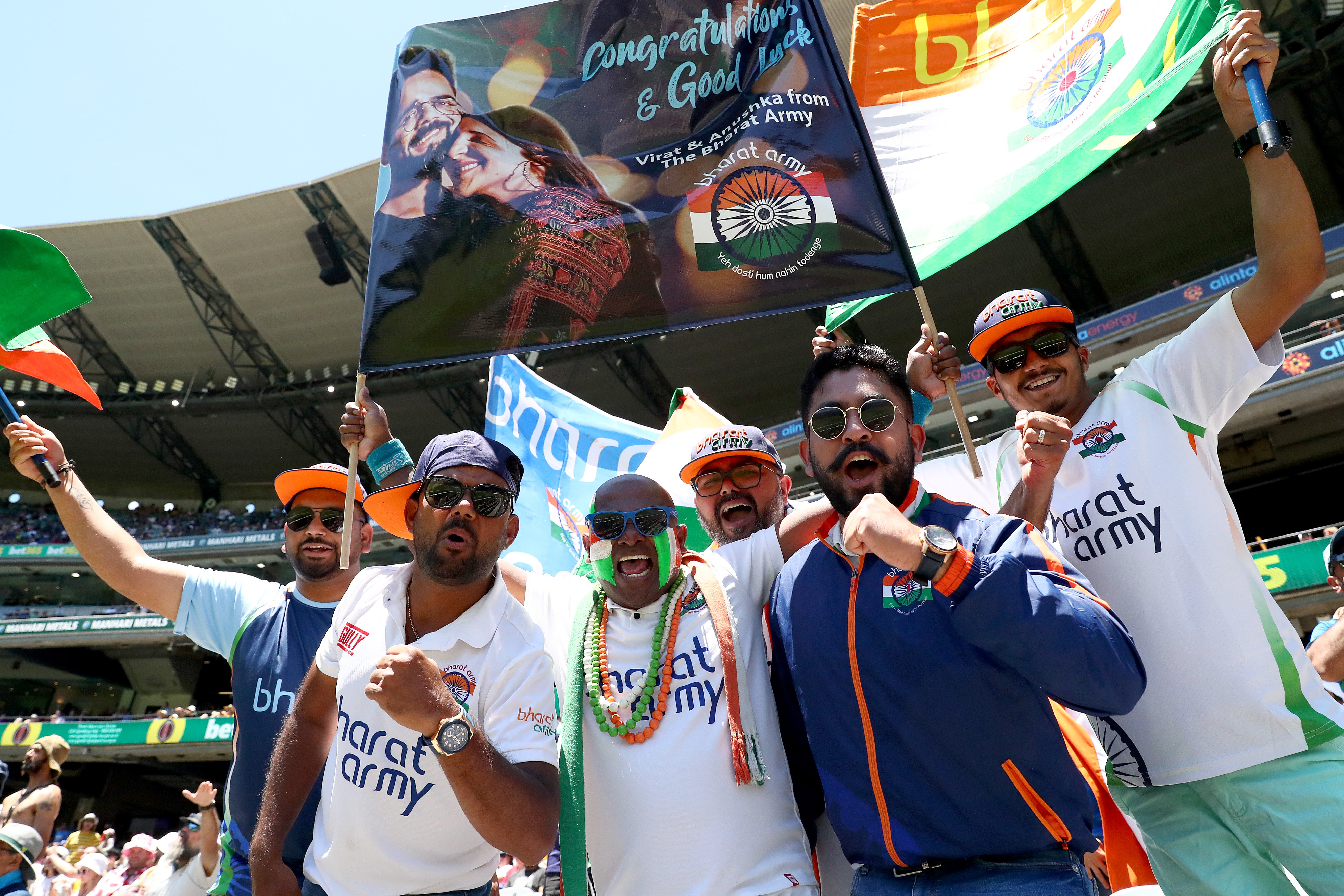 India fans at the second Test in Melbourne