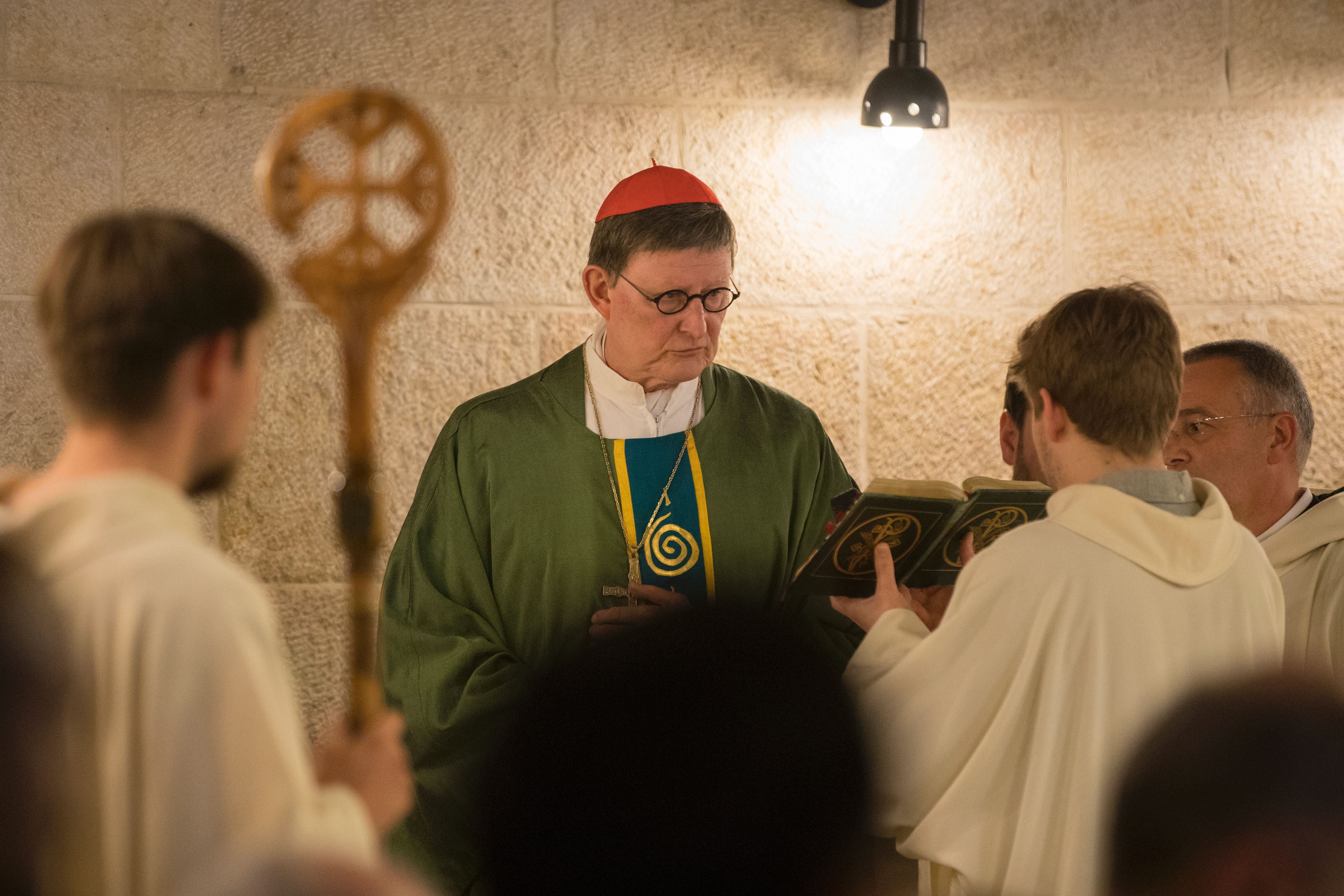 Cardinal Rainer Woelki leading a mass at the Church of the Multiplication of the Loaves and Fish in Tabgha in 2017