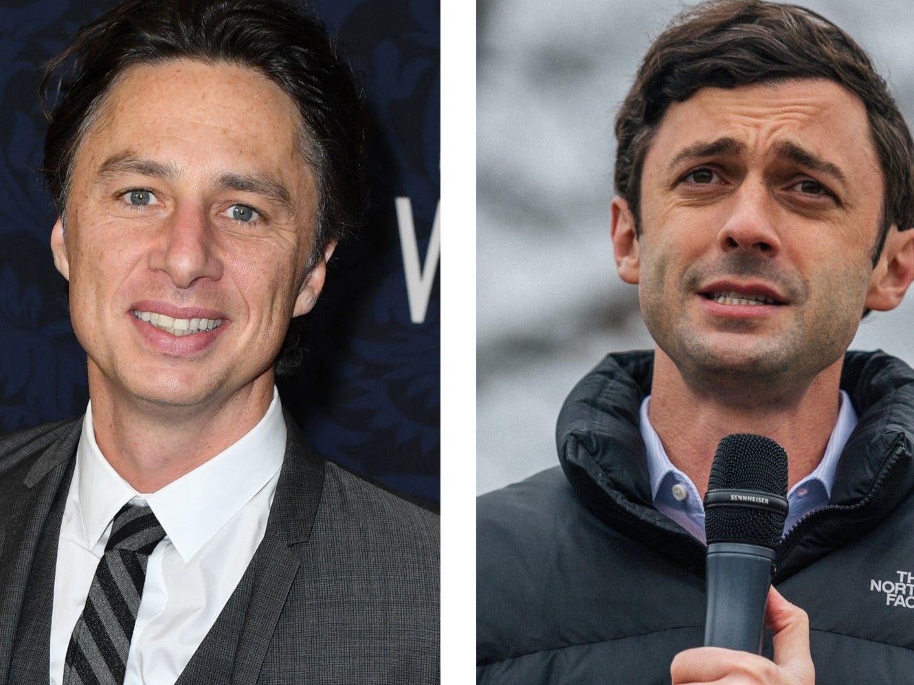 Zach Braff (left) has put himself forward to play Jon Ossoff (right) on SNL