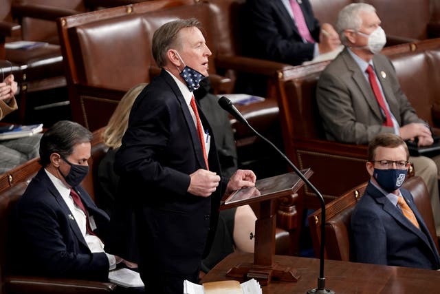 Republican Congressman Paul Gosar of Arizona formally objected to the certification of his state’s electoral votes for President-elect Joe Biden on Wednesday.